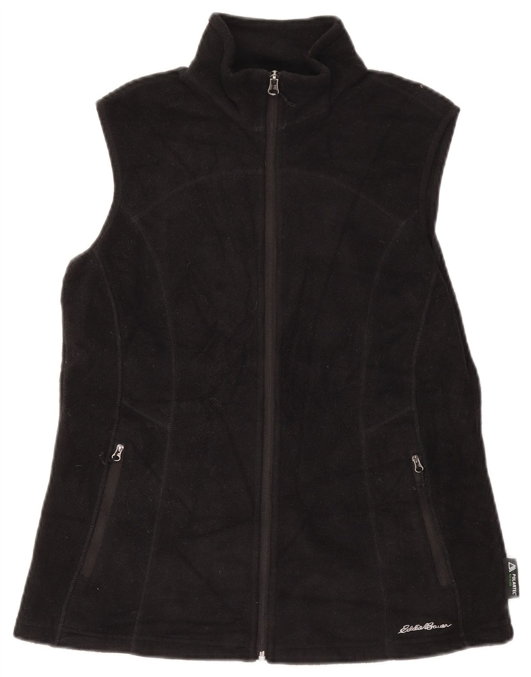 EDDIE BAUER Chaleco polar para mujer UK 12 Mediano Negro Poliéster