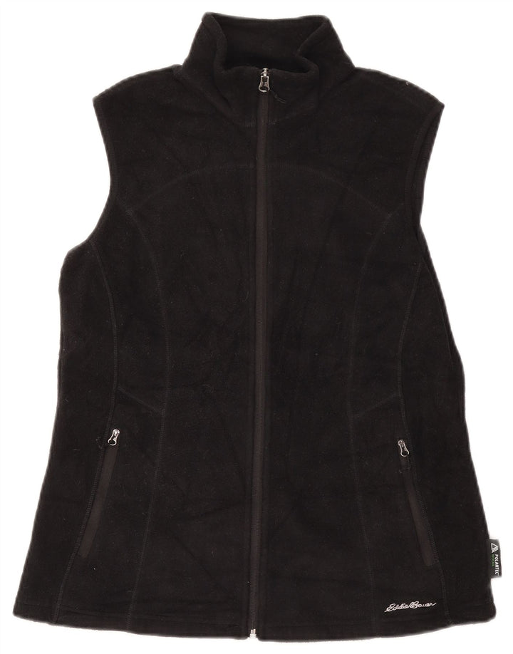 EDDIE BAUER Chaleco polar para mujer UK 12 Mediano Negro Poliéster