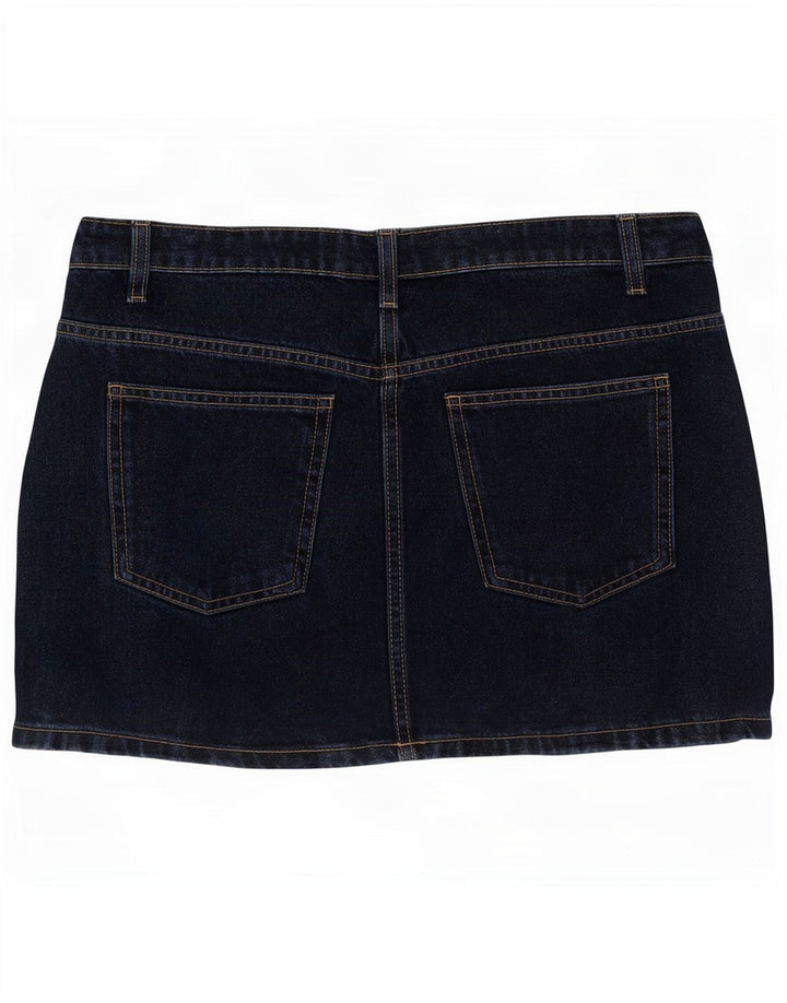 Zara Mujer Mini Falda Vaquera Mediana W28 Azul Marino Algodón