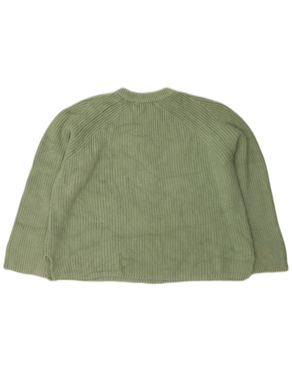 Marks & Spencer Jersey de cuello redondo para mujer UK 46 Grande Algodón verde