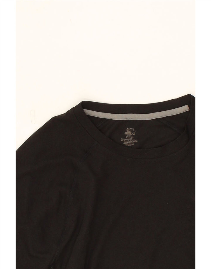 STARTER Mens T-Shirt Top XL Black Polyester Vintage Starter and Second-Hand Starter from Messina Hembry 