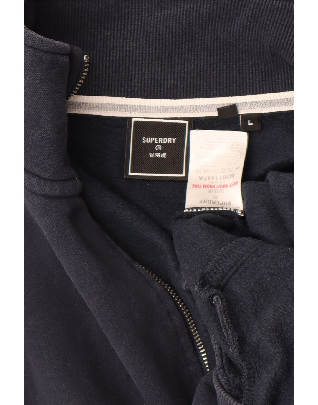 SUPERDRY Chaqueta superior de chándal para mujer UK 46 Large Azul marino Algodón