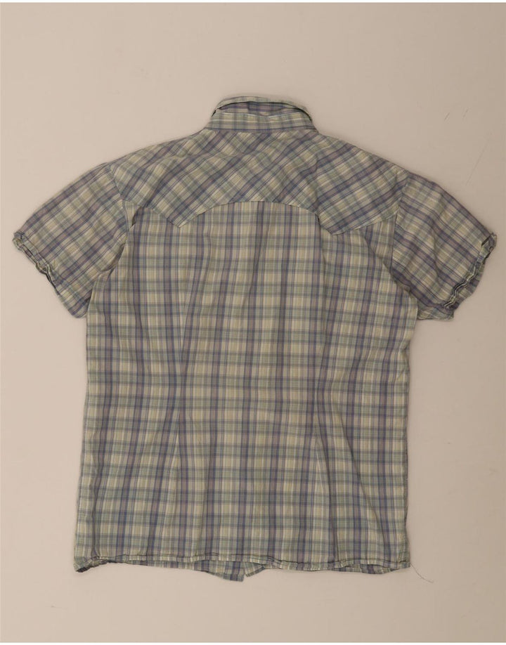 Camisa de manga corta para hombre LEE Large de algodón a cuadros multicolores