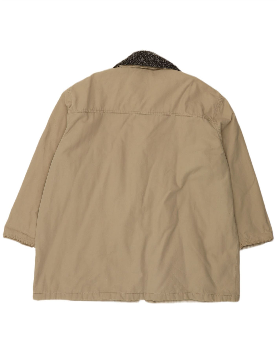 Vintage hombres Duffle chaqueta Reino Unido 46 3XL algodón beige