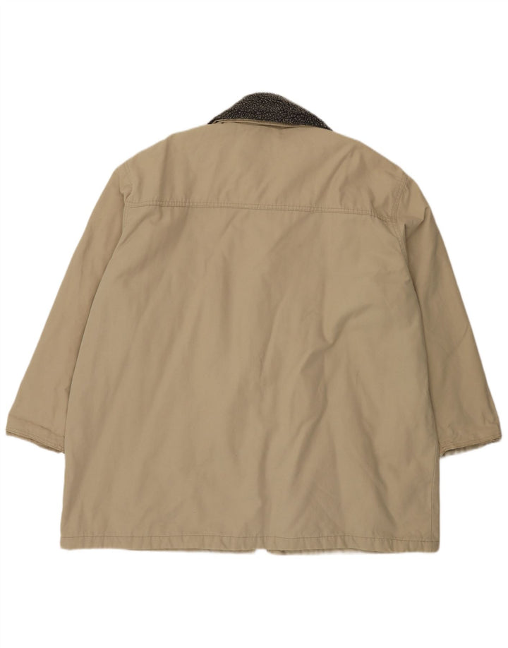 Vintage hombres Duffle chaqueta Reino Unido 46 3XL algodón beige