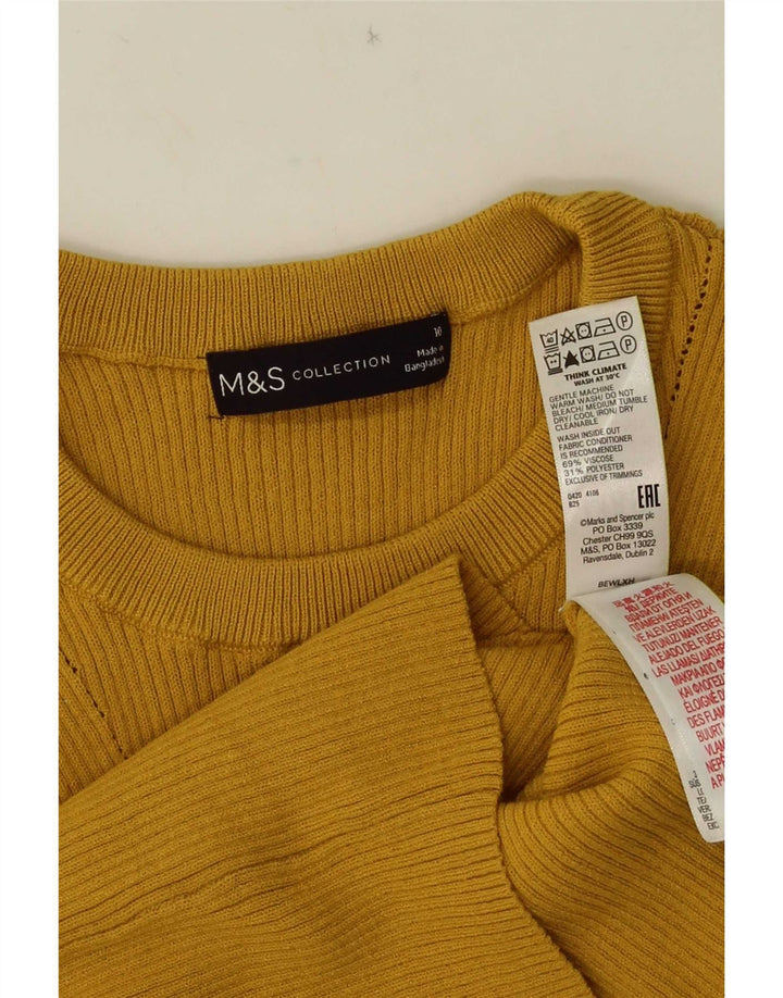 Marks & Spencer Top sin mangas para mujer UK 10 Small Viscosa amarilla