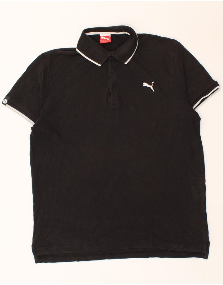 PUMA Mens Polo Shirt Large Black Vintage Puma and Second-Hand Puma from Messina Hembry 