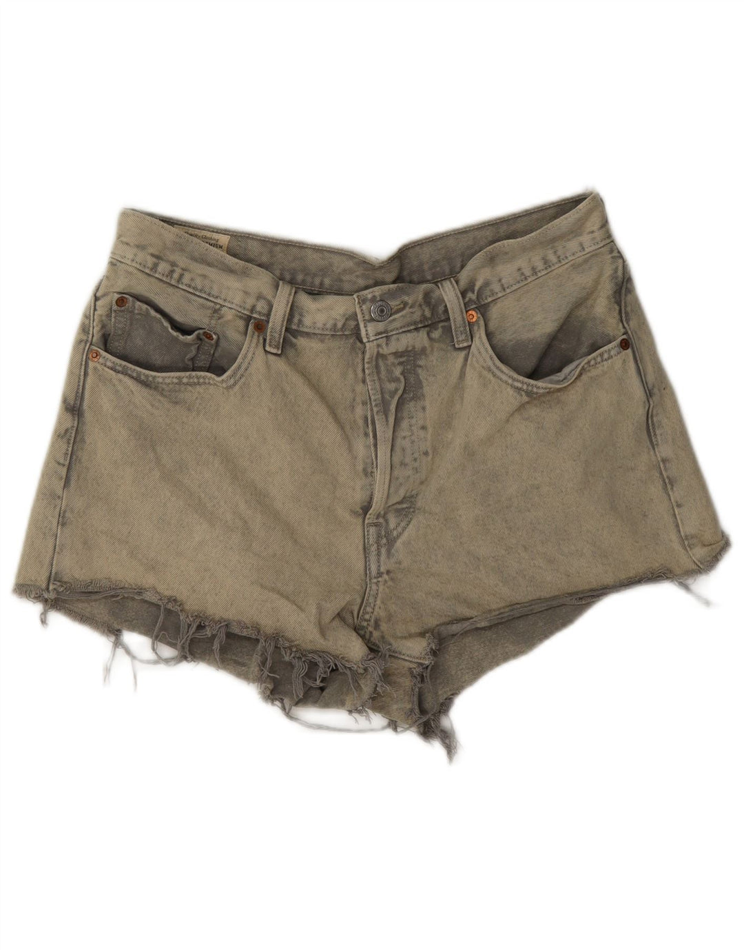 Levi's Mujer 501 Shorts Vaqueros W30 Gris Medio