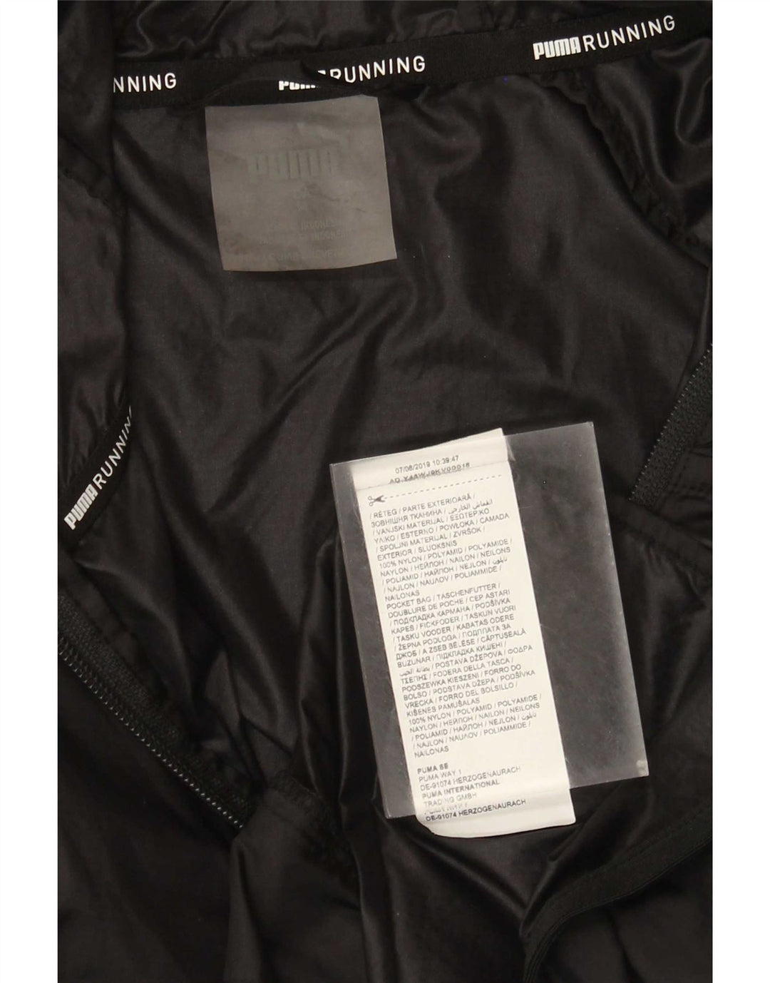 Puma - Chaqueta de chándal con capucha para correr para hombre, nailon negro mediano