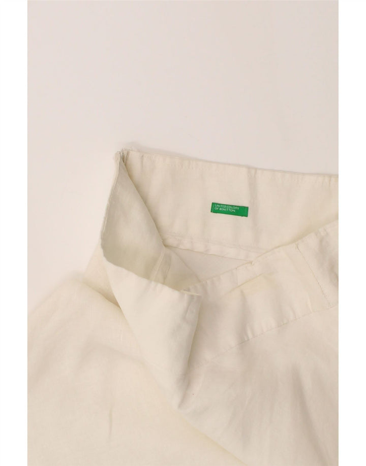 BENETTON Womens A-Line Skirt W32 Large  White Vintage Benetton and Second-Hand Benetton from Messina Hembry 