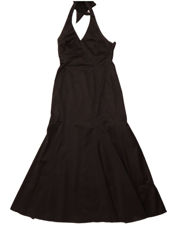 COAST Vestido maxi halter para mujer UK 46 Grande Acetato negro