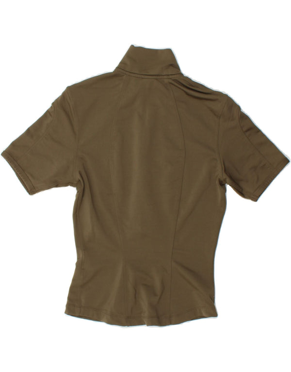 NIKE Womens Short Sleeve Pullover Tracksuit Top US 8/10 Medium Khaki