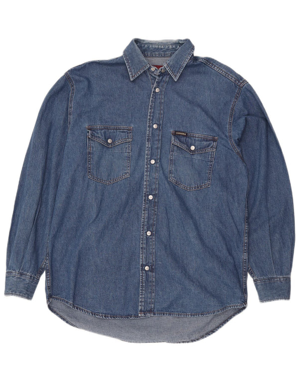 Carrera Camisa Vaquera Hombre Talla 39/40 Algodón Azul Medio