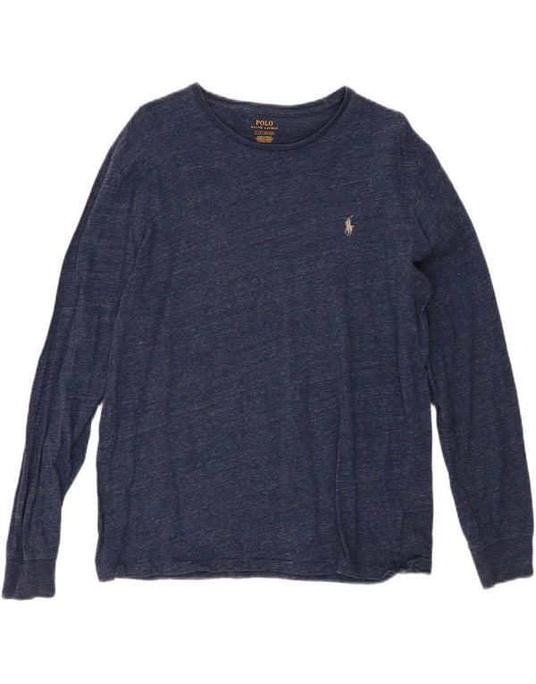 Polo Ralph Lauren Mujer Top Manga Larga UK 16 Grande Azul Marino Algodón