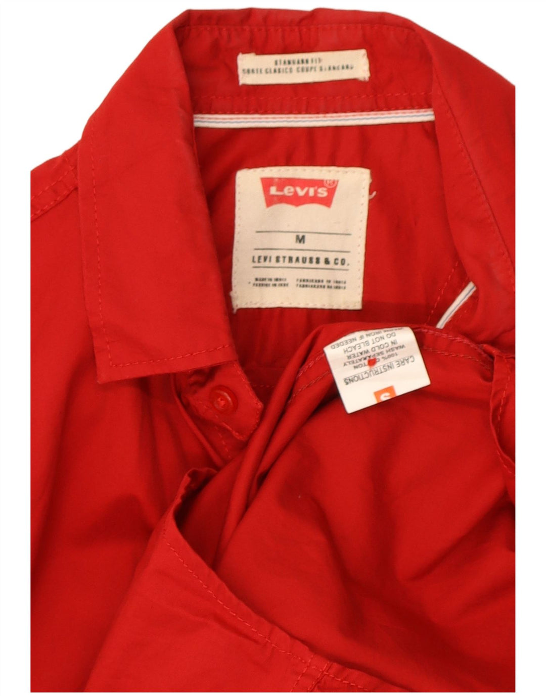 Levi's Camisa de corte estándar para hombre de algodón rojo medio