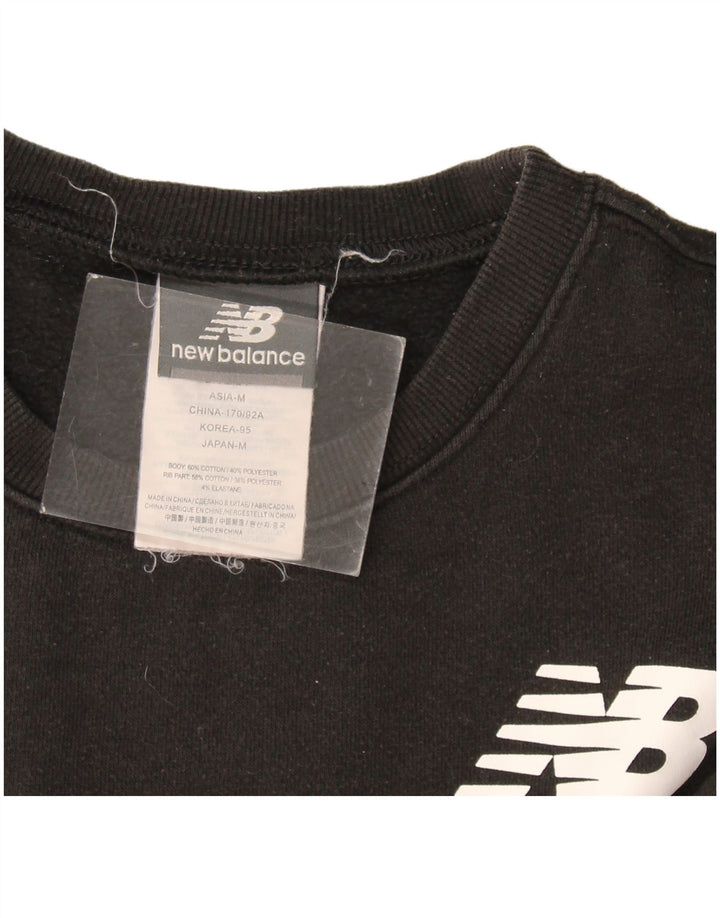 New Balance Hombre Sudadera Gráfica Jersey Pequeño Algodón Negro