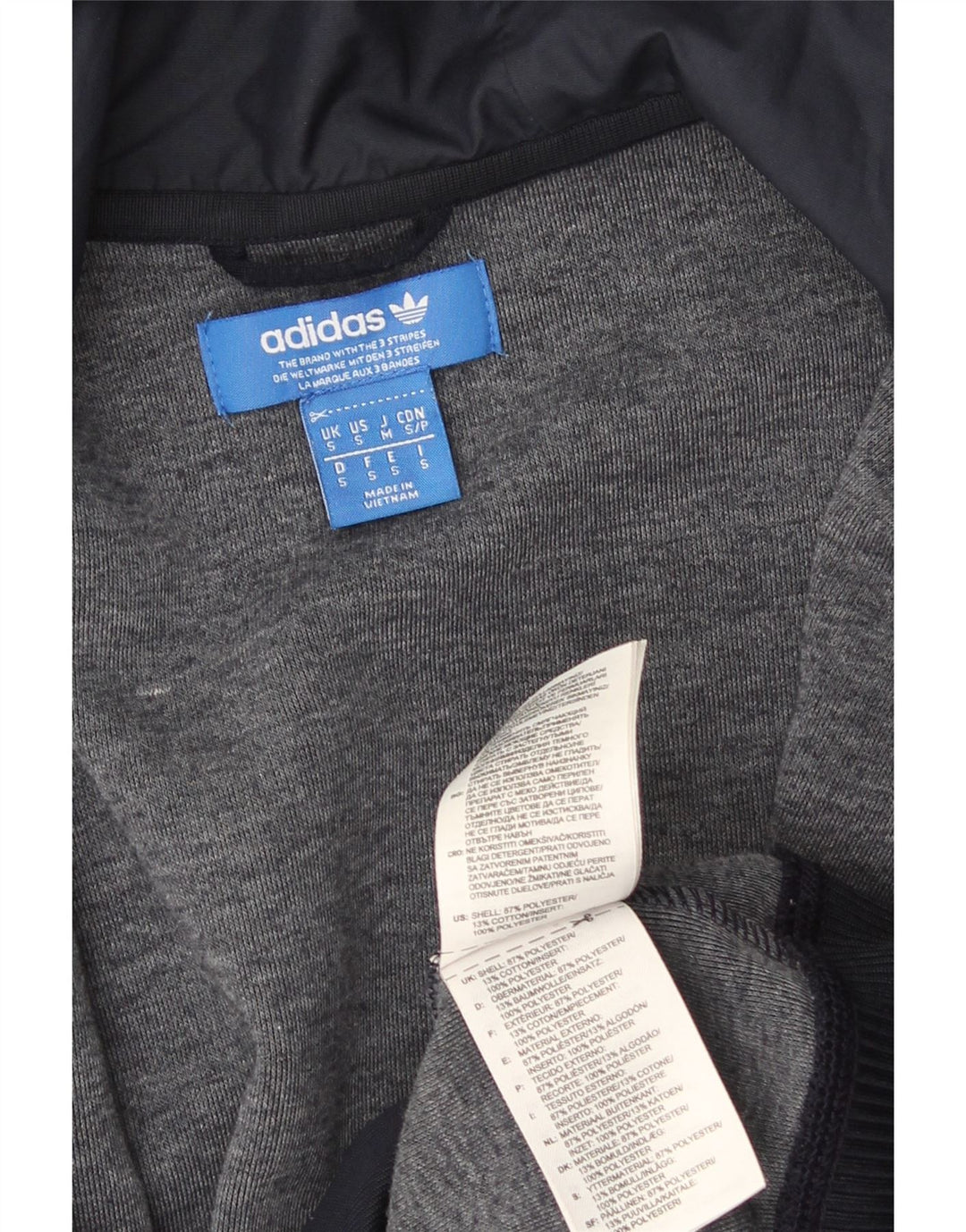 Adidas - Sudadera con capucha y cremallera para hombre, talla pequeña, poliéster, color azul marino