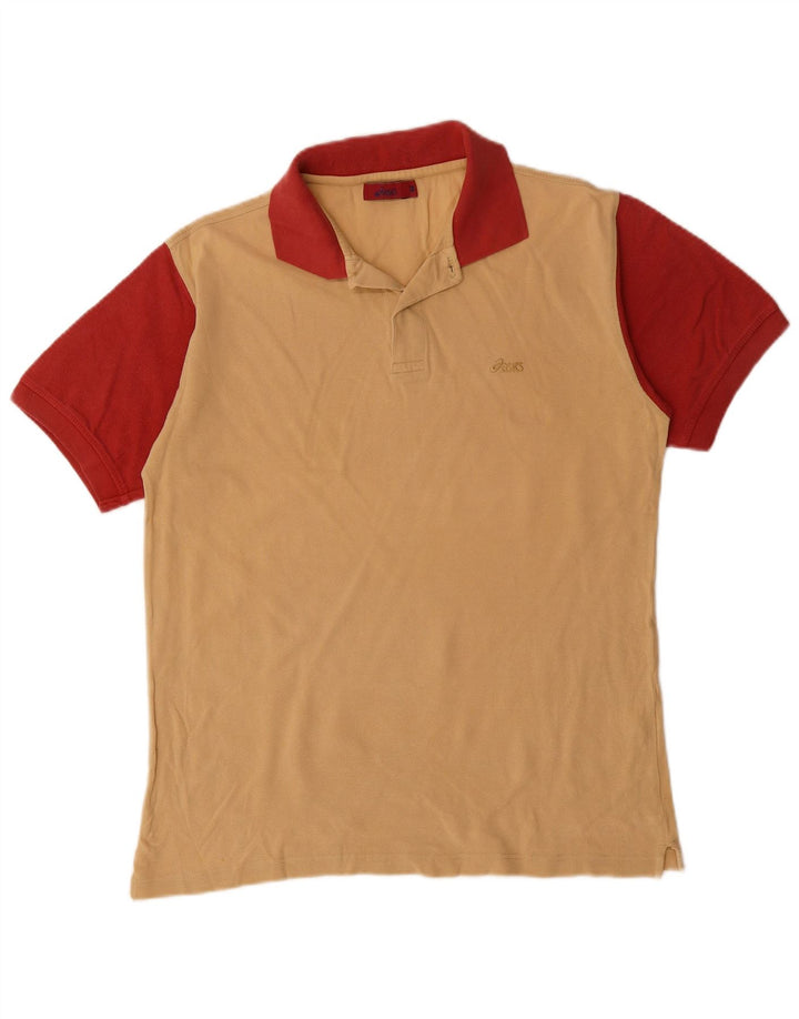 ASICS Polo de rugby para hombre de algodón color block en beige medio