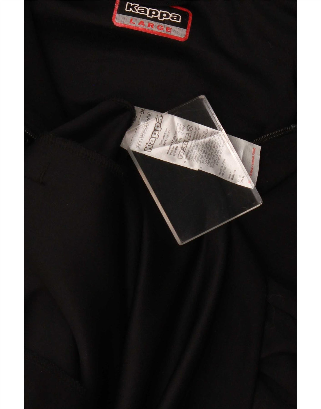 Kappa Mens Graphic Zip Sudadera con capucha suéter grande negro poliéster