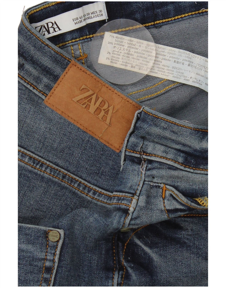 Zara Jeans Cropped Mujer EU 40 Medium W30 L24 Algodón Azul