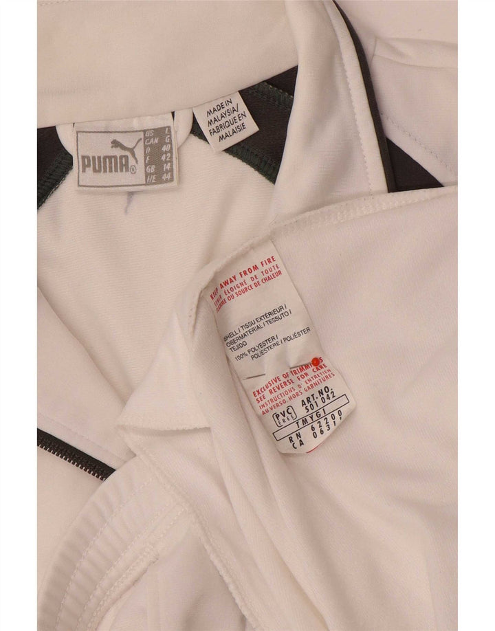 Puma - Chaqueta de chándal para mujer, talla 40, talla grande, color blanco, poliéster