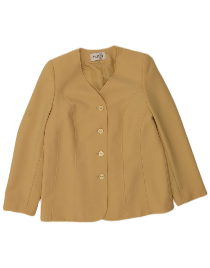Eastex Chaqueta Blazer de 4 Botones para Mujer UK 44 Poliéster Beige Medio
