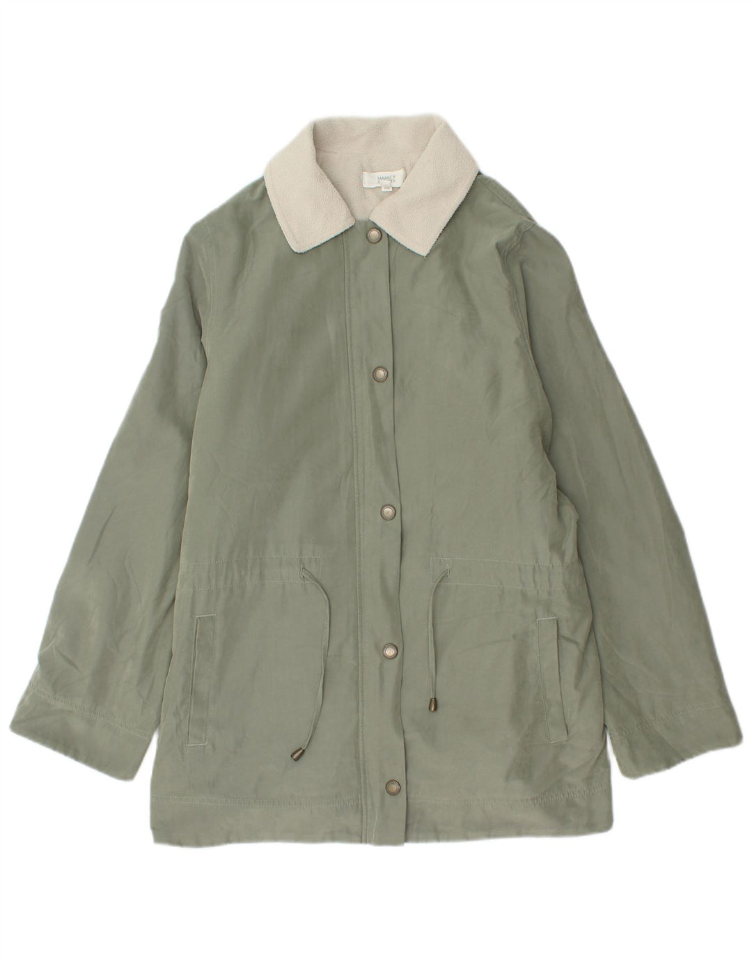 Marks & Spencer Chaqueta Parka Sherpa Extragrande para Mujer UK 40 Grande Verde
