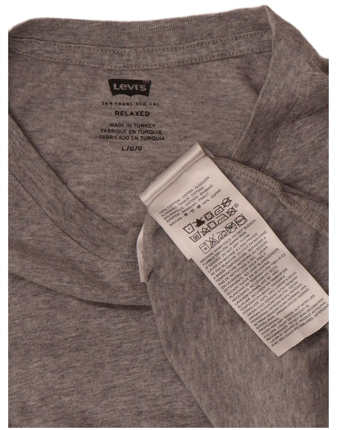 Levi's Camiseta holgada para hombre Top grande de algodón gris