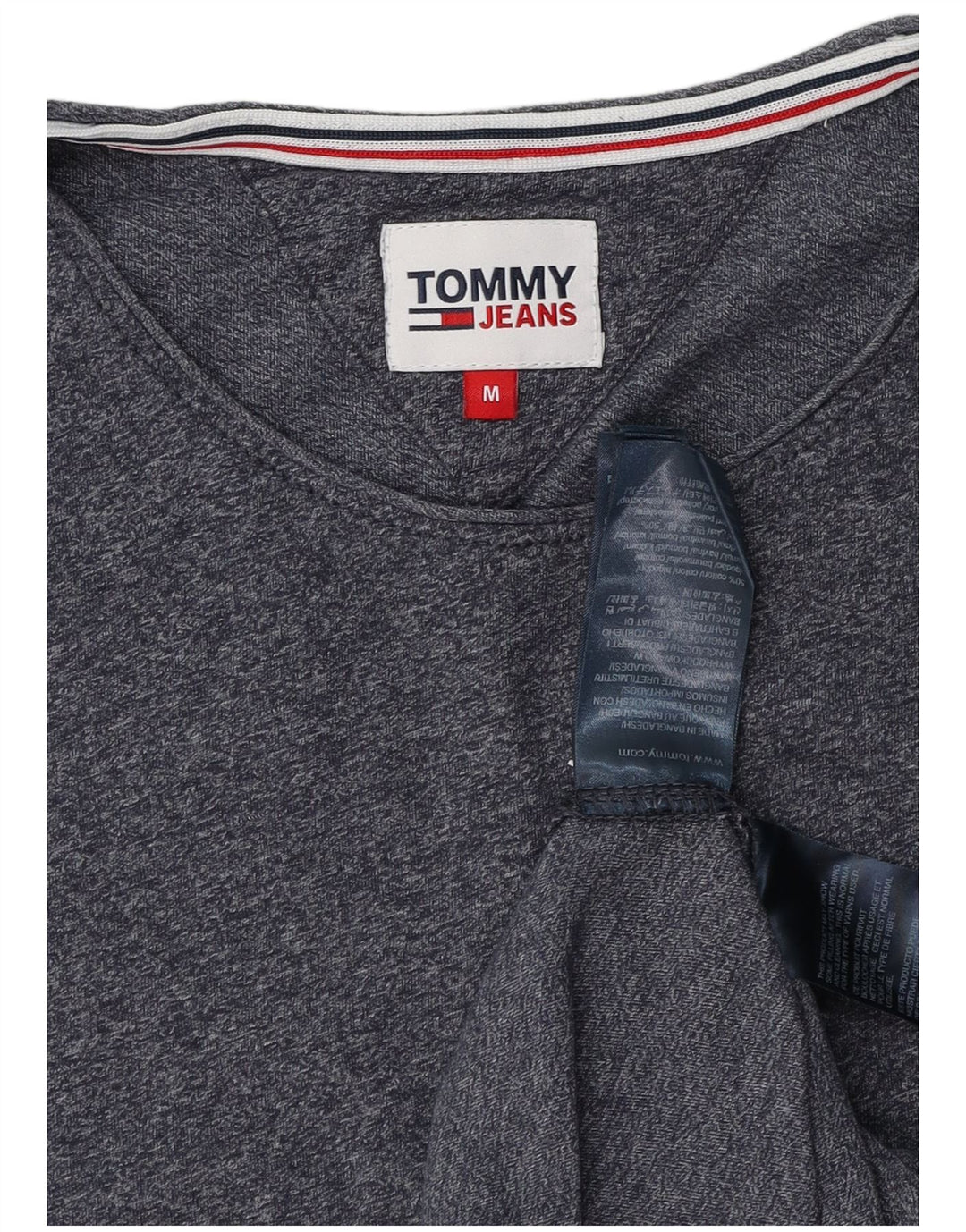 TOMMY HILFIGER Mens T-Shirt Top Medium Navy Blue Flecked Cotton