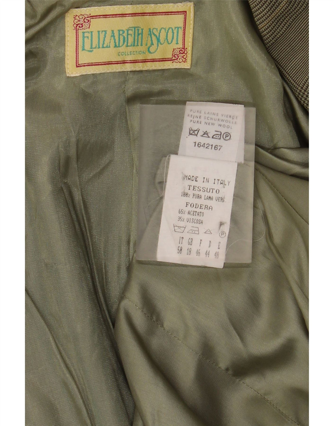 Elizabeth Ascot Chaqueta tipo blazer de 3 botones para mujer UK 40 XL Pata de gallo verde