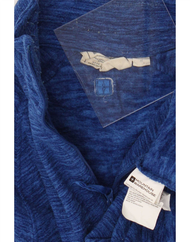 Jersey de forro polar con cuello y cremallera para hombre de Mountain Warehouse con moteados en azul medio
