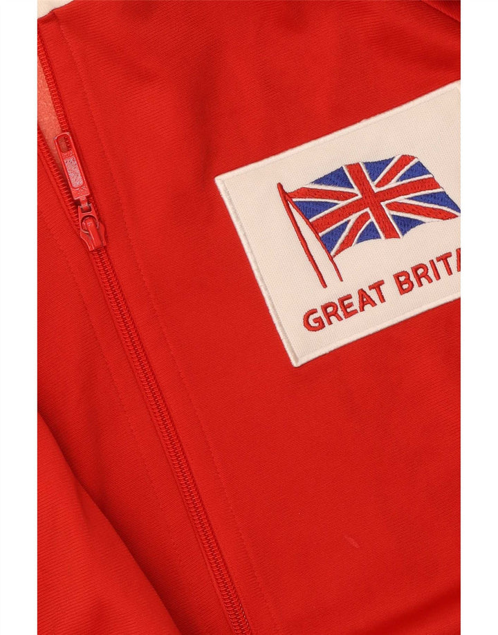 Adidas Hombre Gran Bretaña Chándal Top Chaqueta Grande Rojo Colorblock