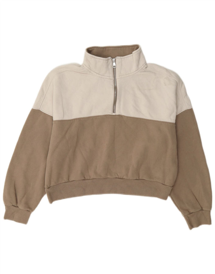 Abercrombie & Fitch - Sudadera corta para mujer, talla 40, color gris medio