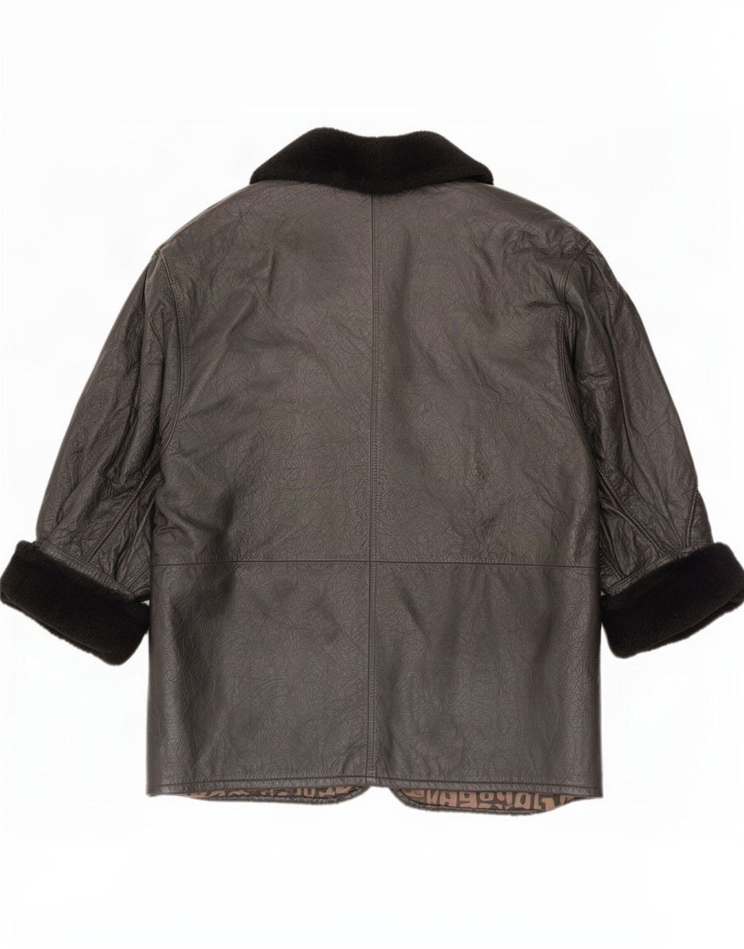 Vintage mujer 2 botones chaqueta de cuero IT 44 Medio Negro