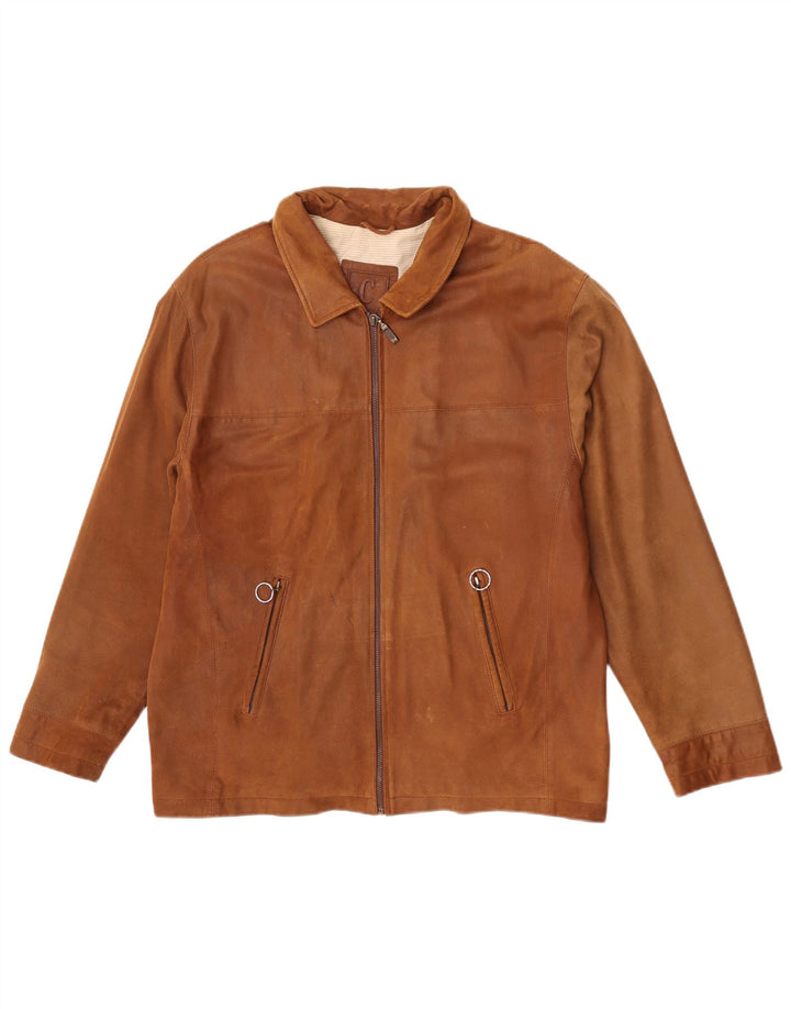 Commander Chaqueta de cuero para hombre IT 48 Cuero marrón medio