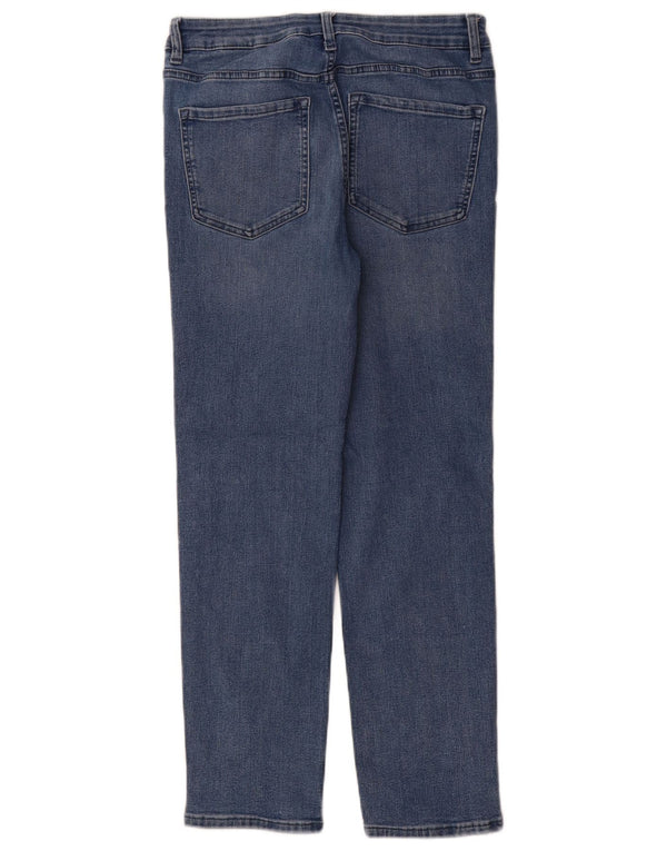 Marks & Spencer Vaqueros rectos para mujer UK 12 Medium W30 L29 Algodón azul