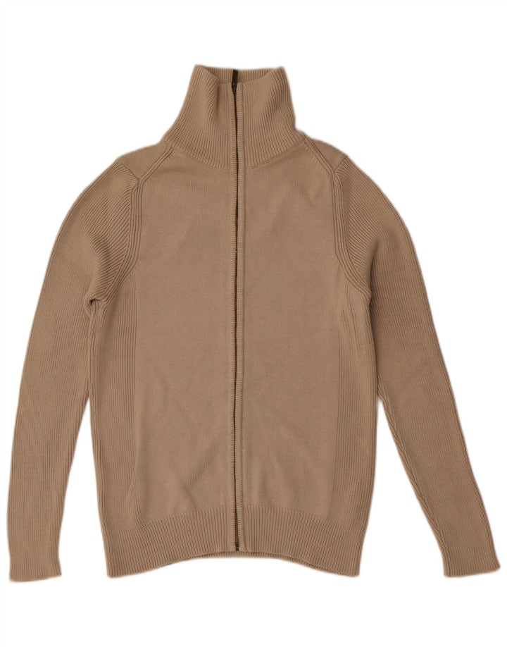 Zara Hombre Jersey Cárdigan Algodón Beige Medio