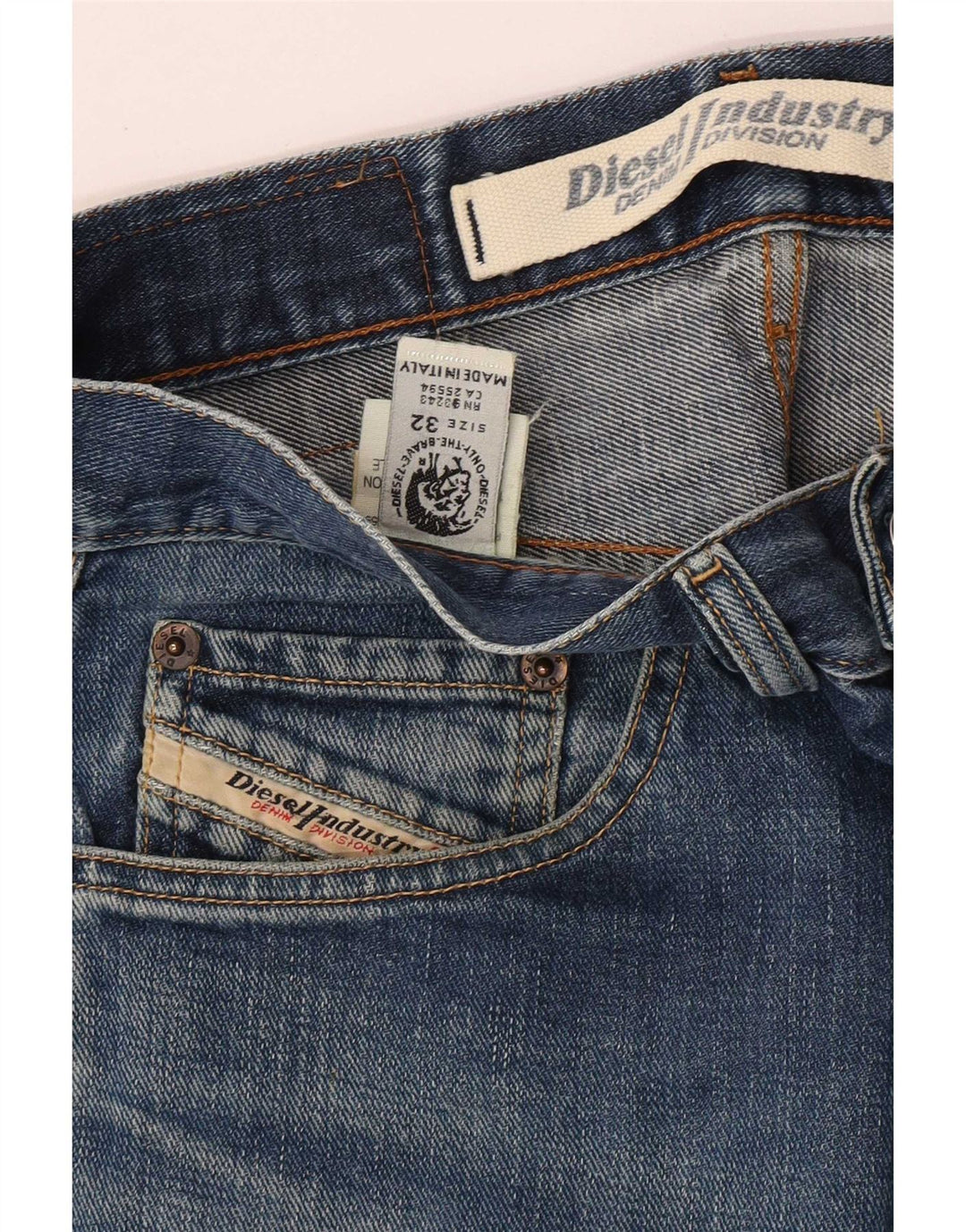 Diesel Vaqueros Rectos Hombre W32 L30 Algodón Azul