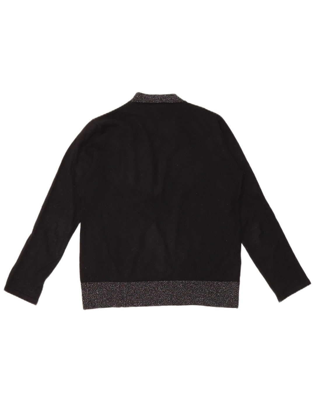 ALVIERO MARTINI Suéter gráfico con cuello redondo para mujer IT 40 Small Black