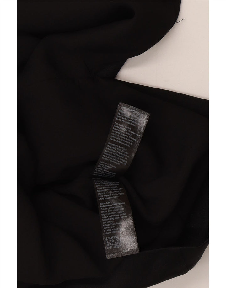 Topshop Mini vestido con hombros descubiertos para mujer UK 10 Small Poliéster negro