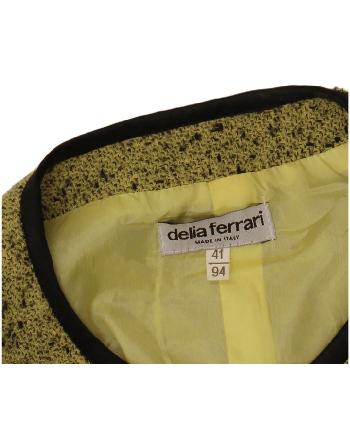 DELIA FERRARI Chaqueta tipo blazer de manga 3/4 extragrande para mujer IT 41 Small Green