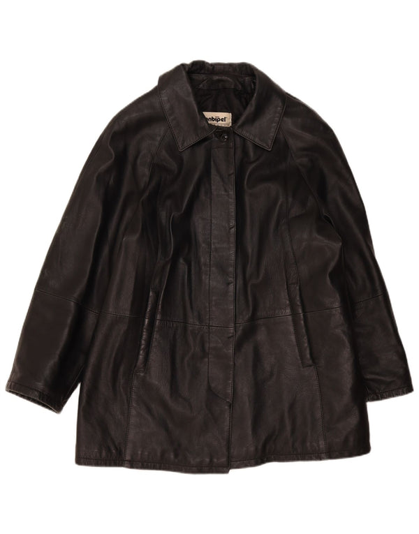 Conbipel Abrigo de cuero holgado para mujer IT 44 Medium Black