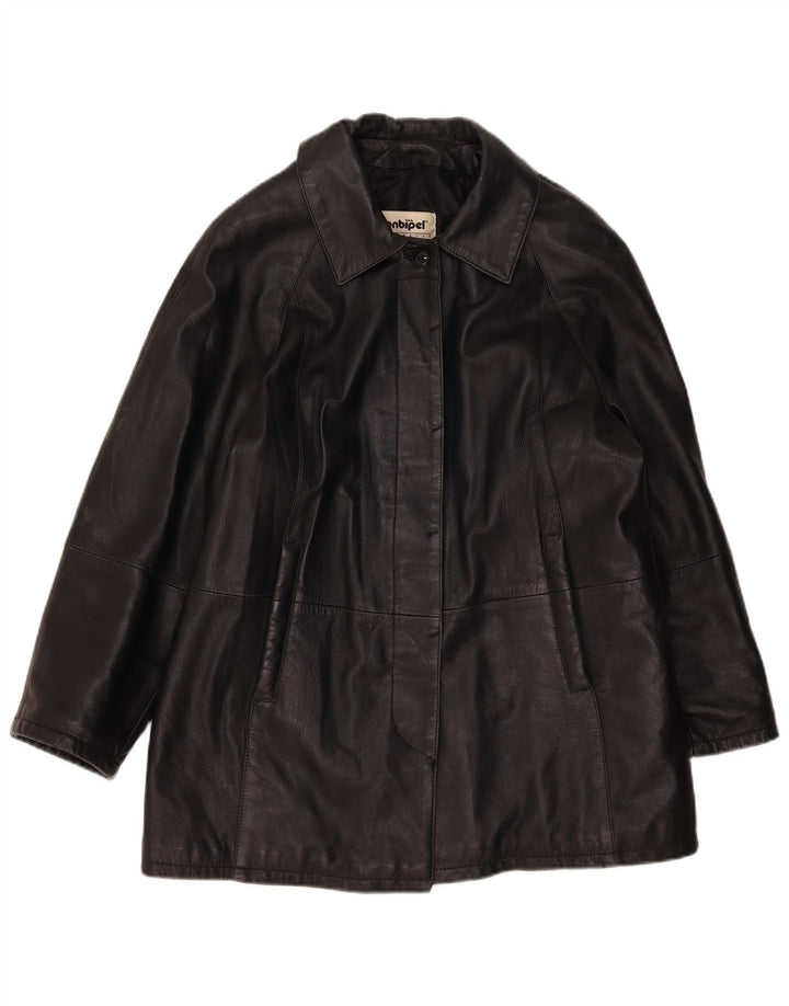 Conbipel Abrigo de cuero holgado para mujer IT 44 Medium Black