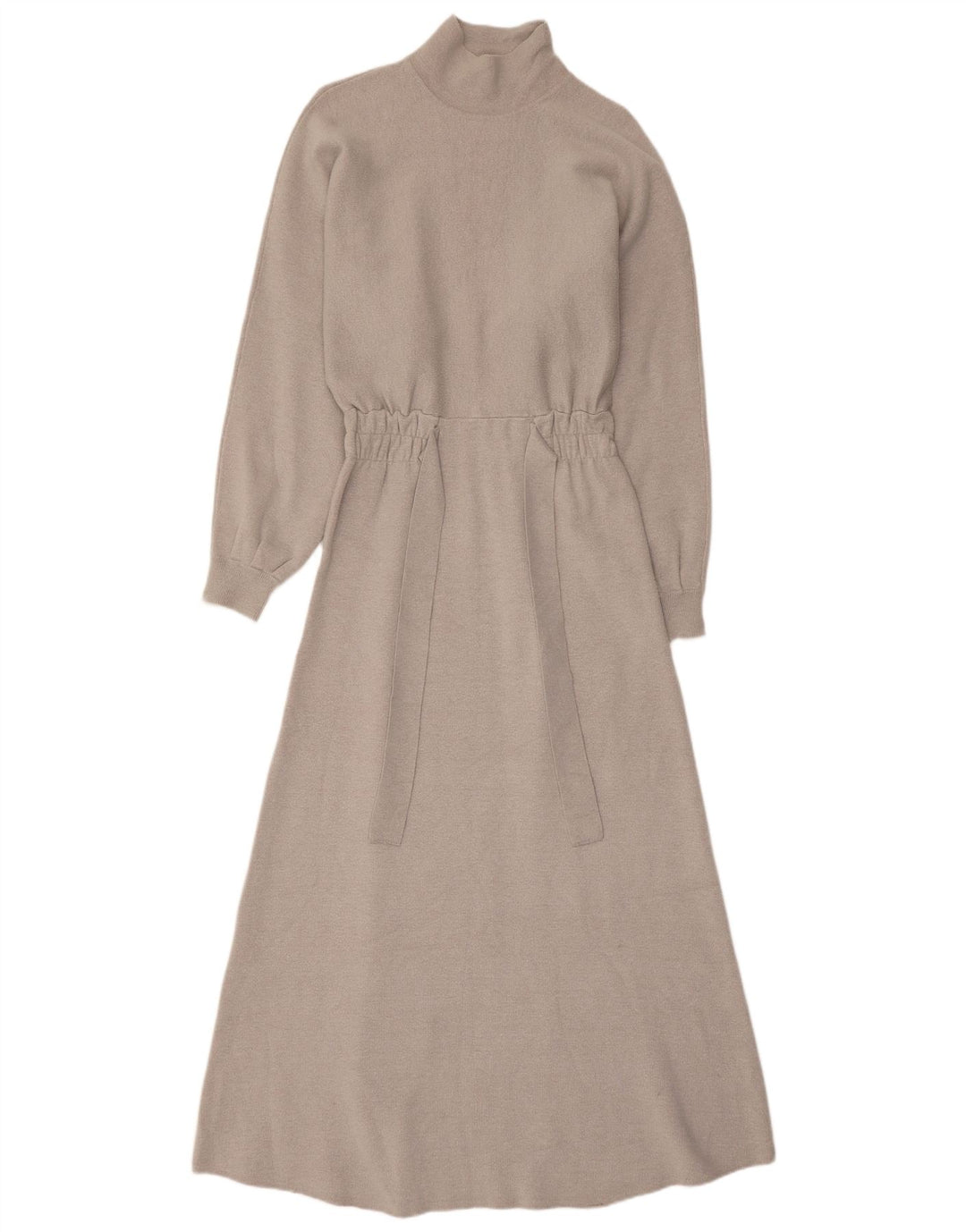 Zara Mujer Maxi Vestido Maxi De Manga Larga UK 42 Viscosa Gris Medio