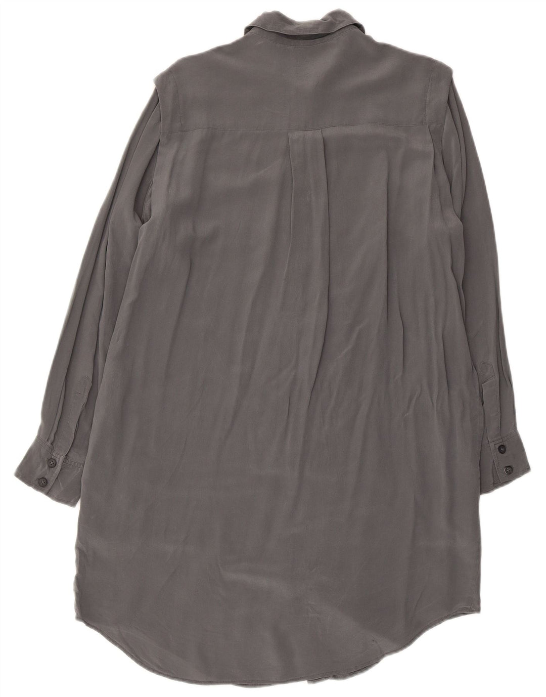 ALL SAINTS Vestido camisero extragrande para mujer UK 10 Small Grey Silk