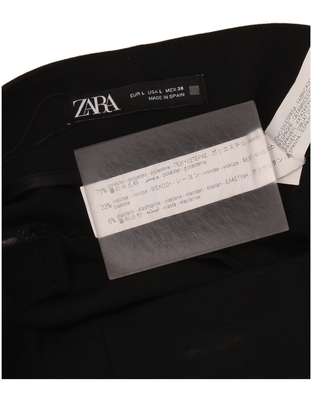 ZARA Mujer Pantalón Casual Bootcut Grande Poliéster Negro