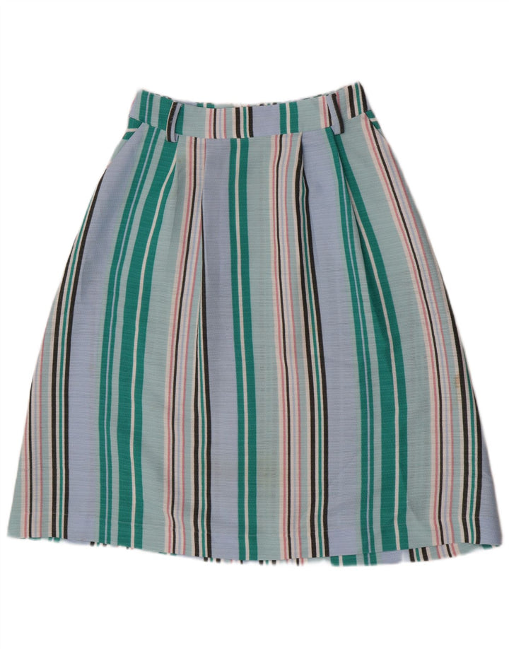 Oasis Falda Acampanada para Mujer UK 10 Small W27 Poliéster A Rayas Azul