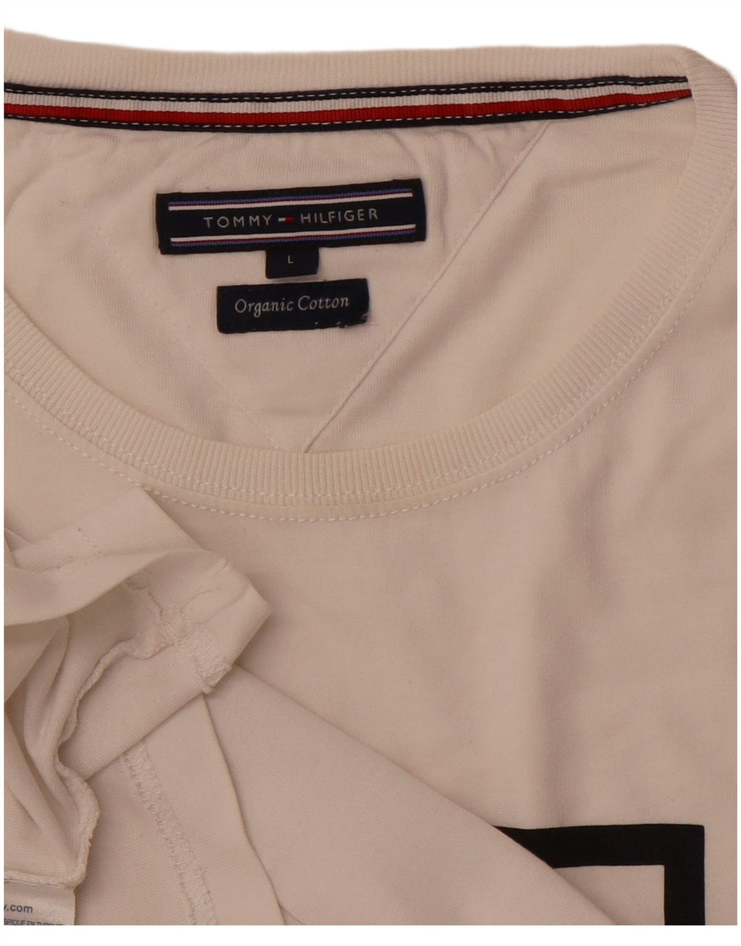 TOMMY HILFIGER Camiseta gráfica para hombre Top grande de algodón blanco