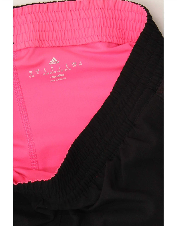 Adidas Mujer Climalite Sport Shorts UK 8/10 Pequeño Negro Poliéster