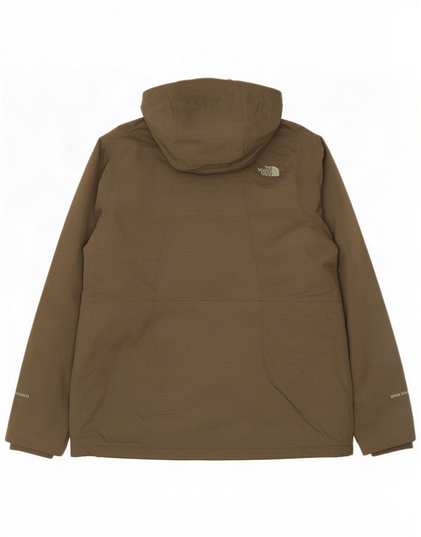 Chaqueta acolchada con capucha The North Face para mujer UK 46 Large Caqui Nylon